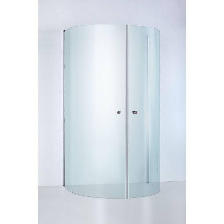 Brasta Ada brusehjørne, 93x80 cm, klart glas, krom profil