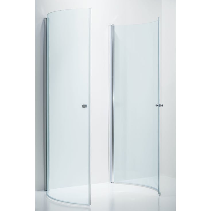 Brasta Ada brusehjørne, 93x80 cm, klart glas, krom profil