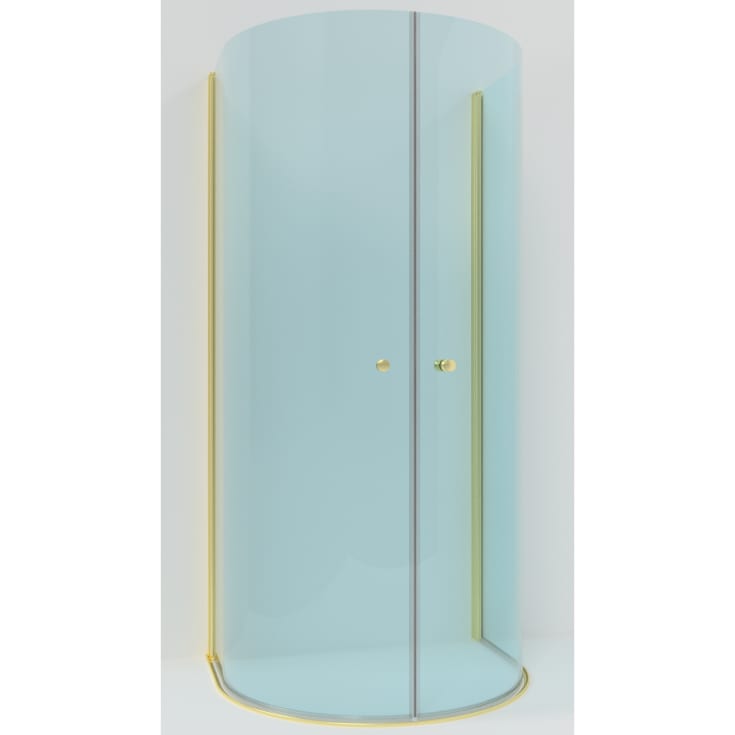 Brasta Ada hörndusch, 93x80 cm, klart glas, guld profil