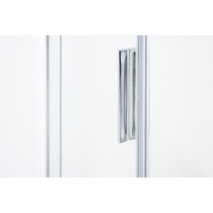 Brasta Nina Plus dusjvegg, 90x90x200 cm, klart glass, krom profil