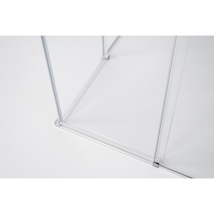Brasta Vesta dusjvegg, 90x90x200 cm, klart glass, krom profil