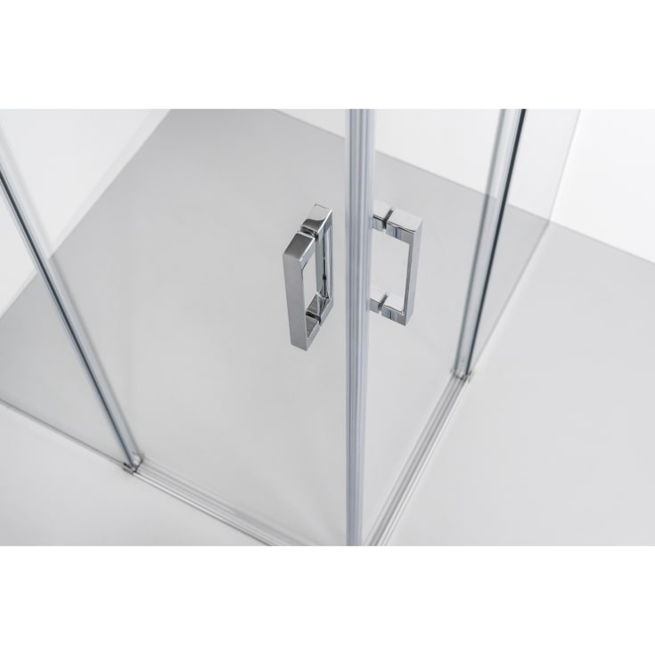 Brasta Vesta brusehjørne, 88x88 cm, klart glas, krom profil