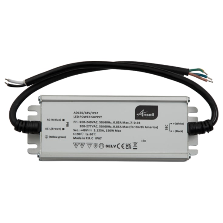 Ansell udendørs LED driver, 48V, 150W