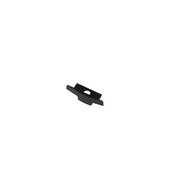 Endestykke med hull for 7,6x25 Profil sort