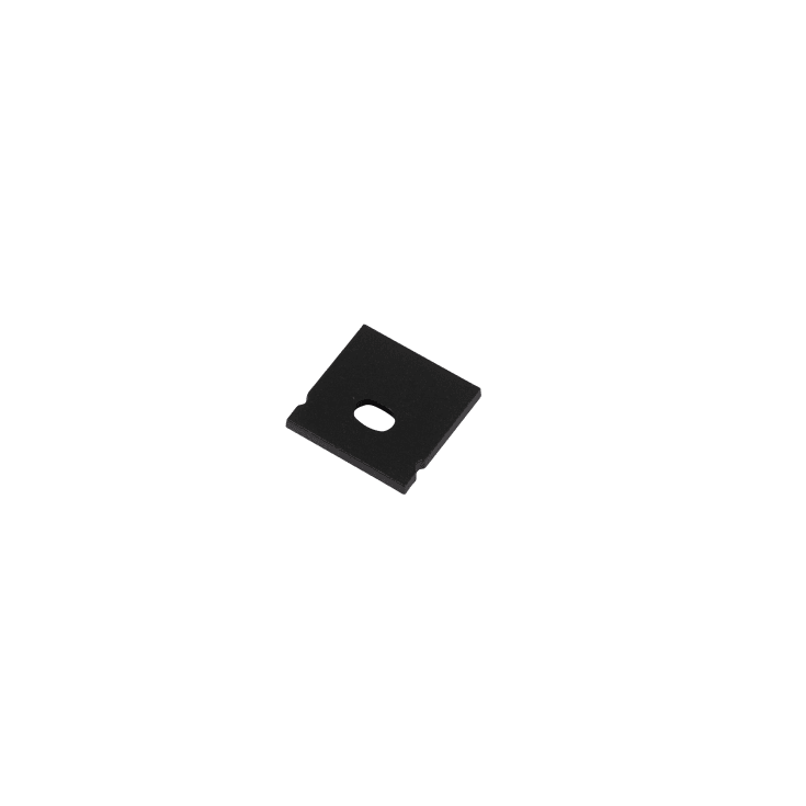 Endestykke med hull for 20x20 Profil sort