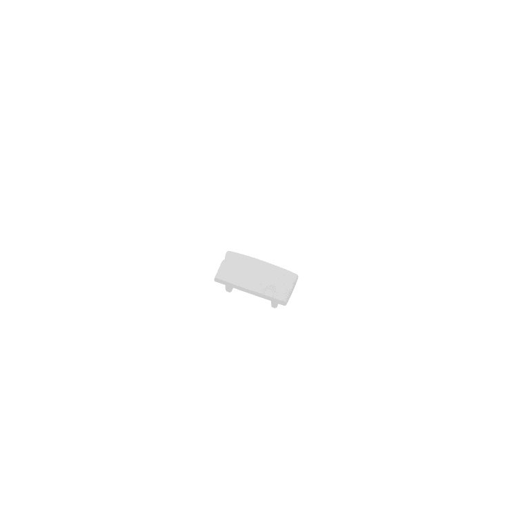 Endestykke uten hull for 8x17,1 Profil hvit