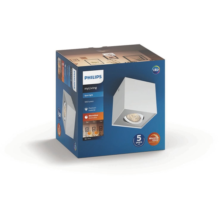 Philips myLiving Box Single utenpåliggande downlight, hvit