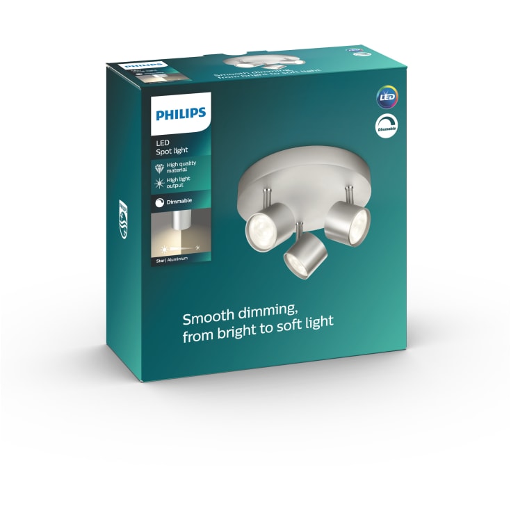Philips myLiving Star spotter i tak, aluminium