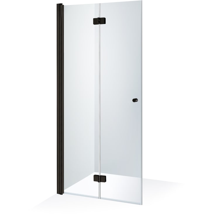 Brasta Simona foldedør, 87,3 cm, venstre, klart glas, sort profil