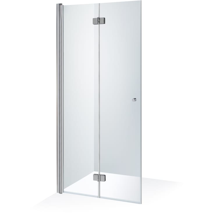 Brasta Simona foldedør, 87,3 cm, venstre, klart glas, krom profil
