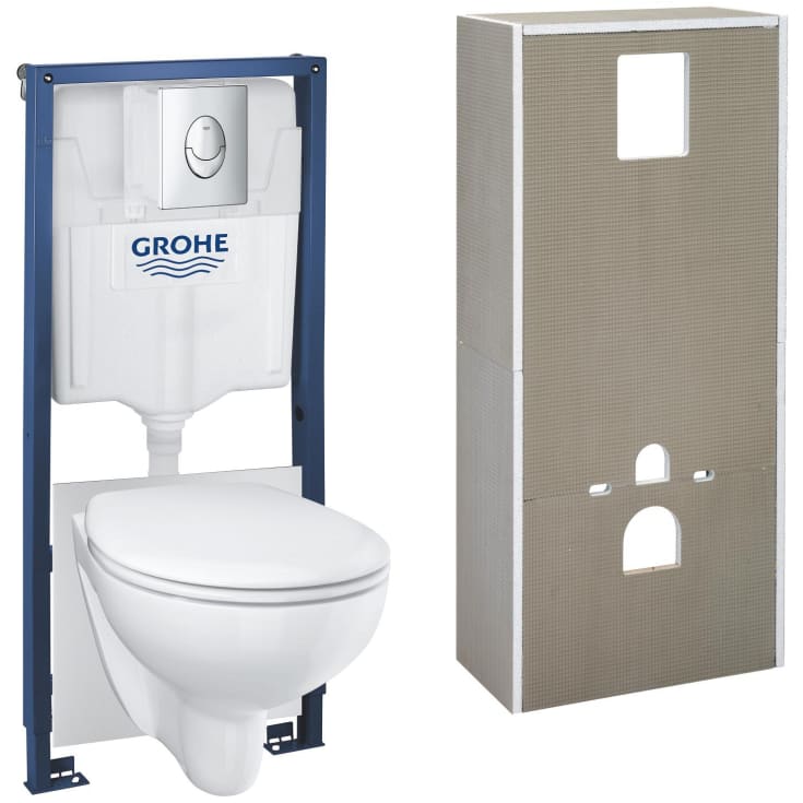 Grohe Solido Bau Ceramic 6i1 toiletpakke, hvid/krom