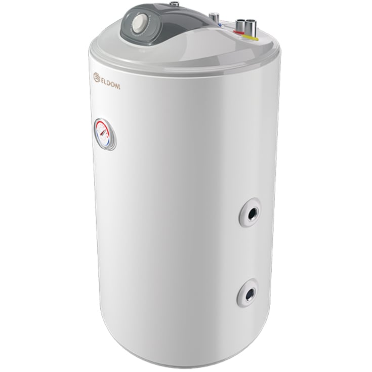 Eldom varmtvandsbeholder, centralvarme, stor spiral, 80 liter