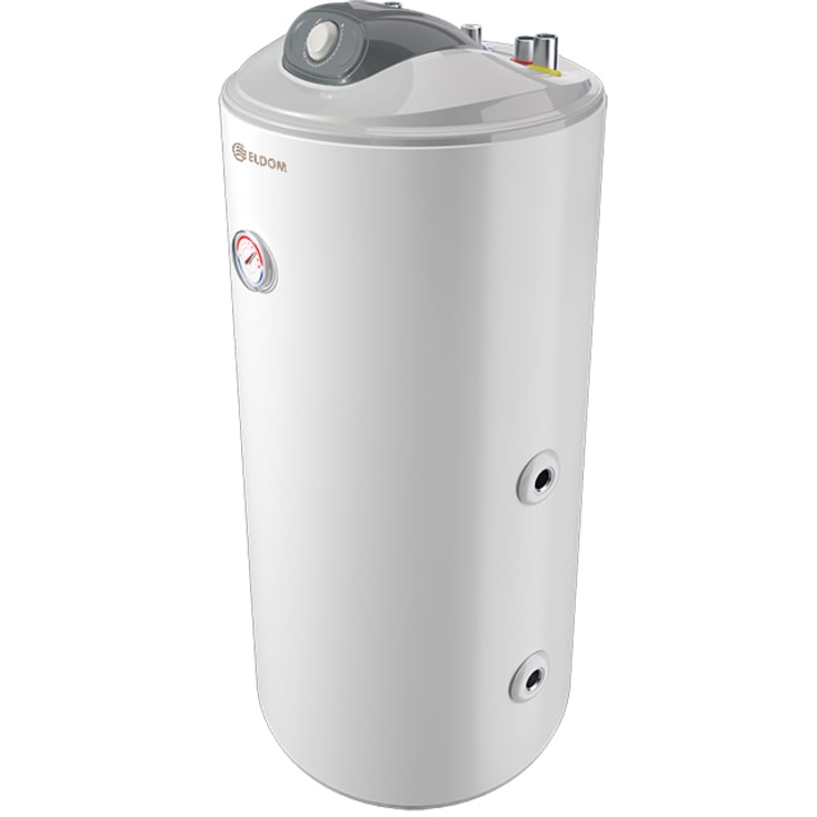 Eldom varmtvandsbeholder, centralvarme, stor spiral, 100 liter