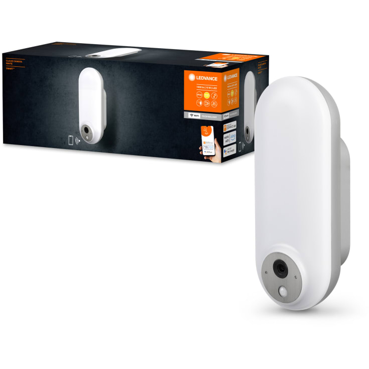 Ledvance Smart+ udendørs væglampe med kamera, hvid lysfarve, 15W