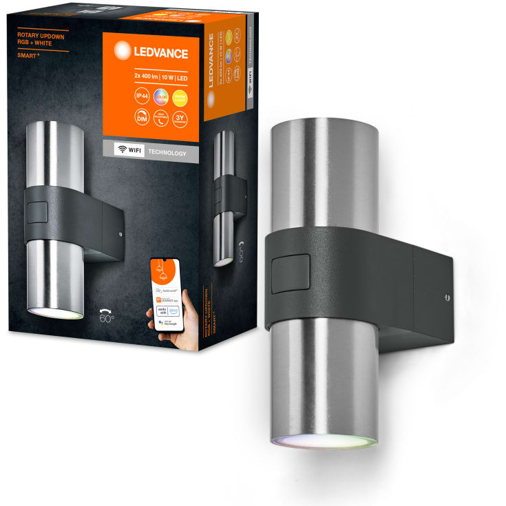 Ledvance Smart+ Wifi Rotary udendørs væglampe, farveskift + hvid