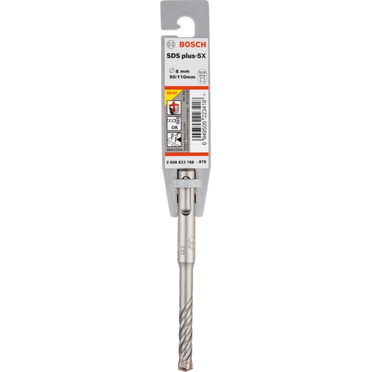 10 stk Bosch 4-blads hammerbor SDS-plus-5X, 8x50/110 mm