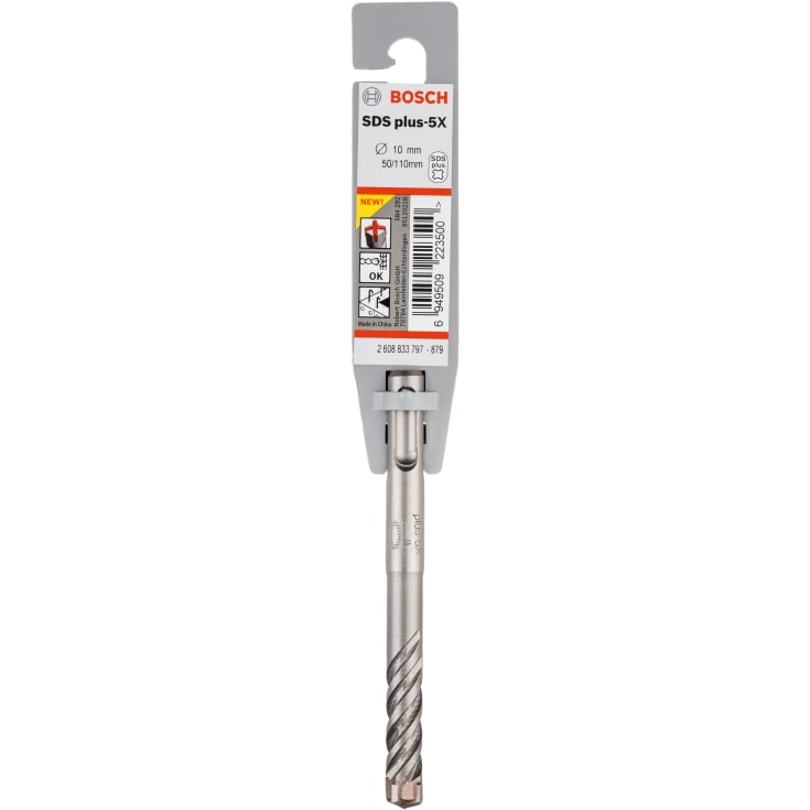 10 stk Bosch 4-blads hammerbor SDS-plus-5X, 10x50/110 mm