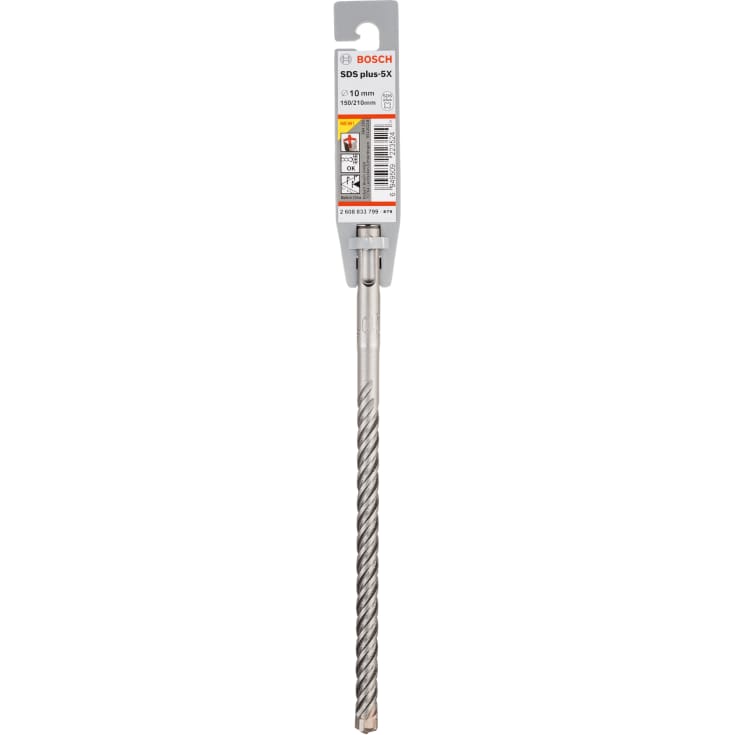 10 stk Bosch 4-blads hammerbor SDS-plus-5X, 10x150/210 mm