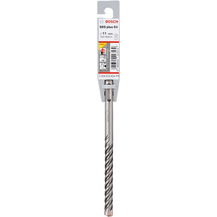 5 stk Bosch 4-blads hammerbor SDS-plus-5X, 11x100/160 mm