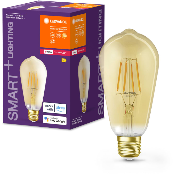 Ledvance Smart+ Zigbee E27 edisonlampa, vit ljusfärg, 6W