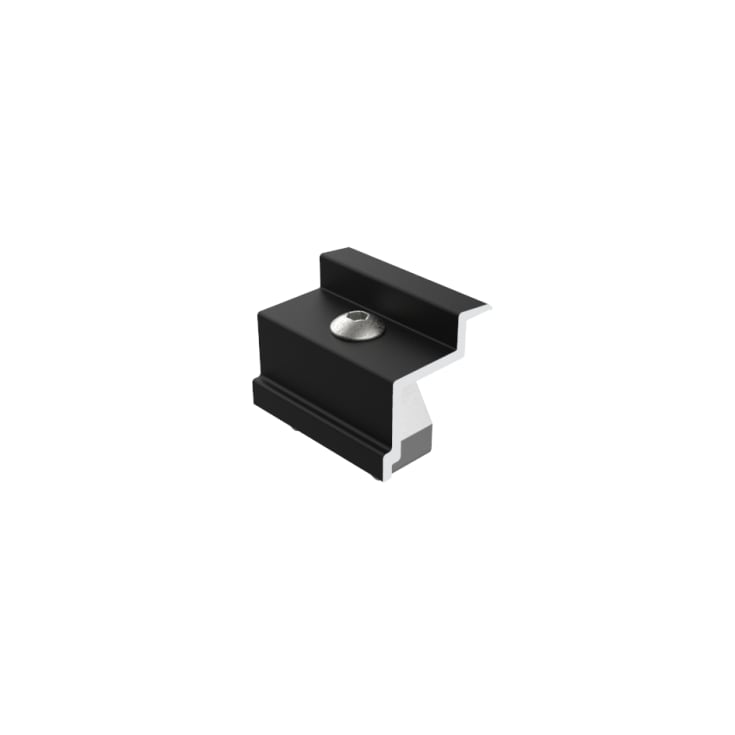 10 stk Endeklips 29-35 mm sort-eloxeret aluminium