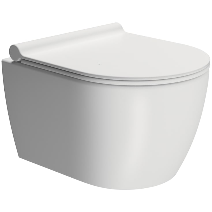 GSI Pura væghængt toilet, uden skyllekant, antibakteriel, mat hvid
