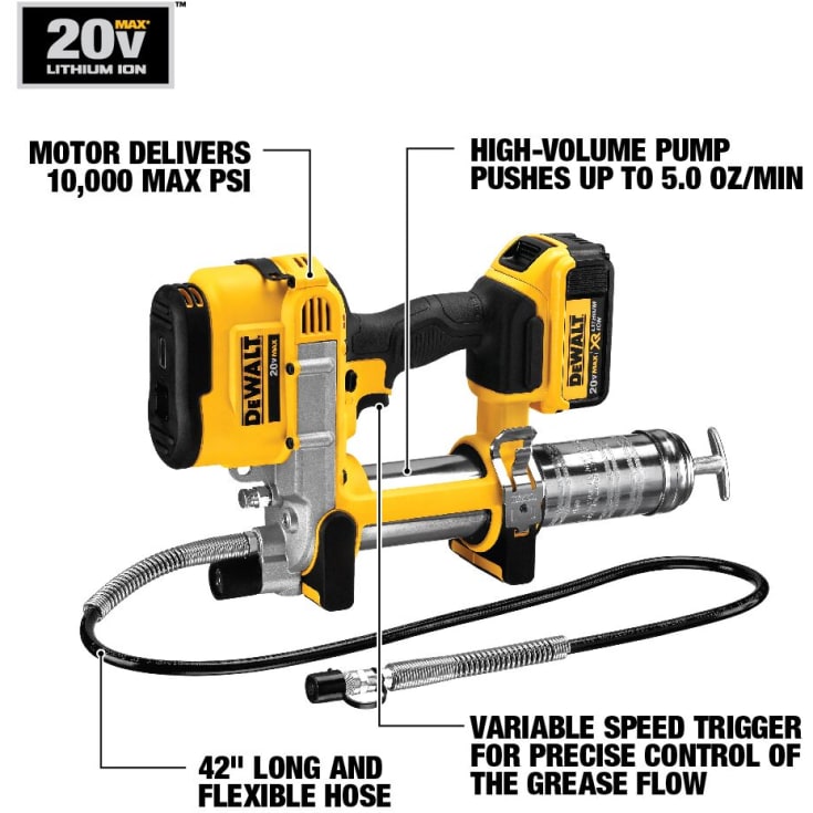 DEWALT 18V fedtsprøjte DCGG571M1-QW, 1x 4Ah XR Li-ion batteri