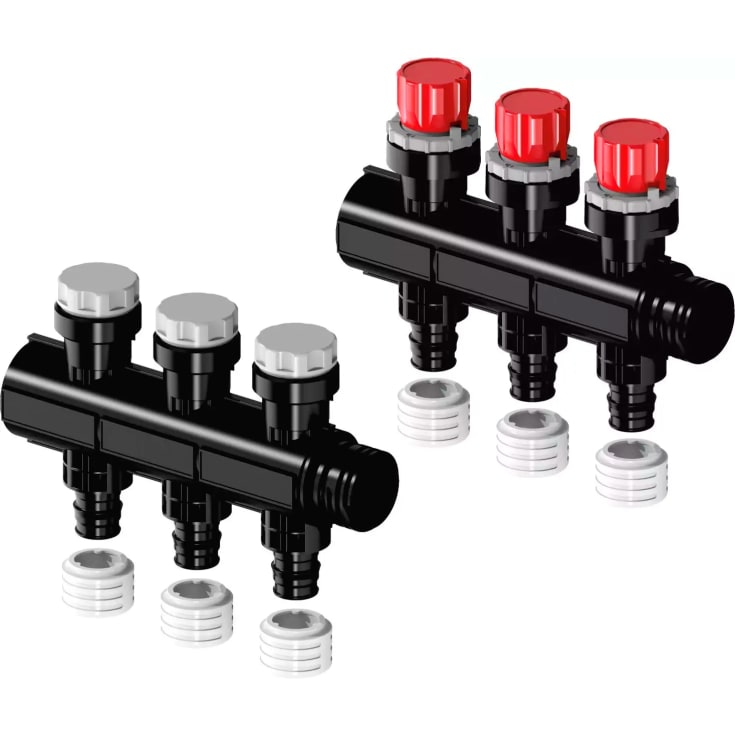 Uponor Vario Plus GV fordelerrørsett Q&E 1", 20x2,0 mm, 3 kretser