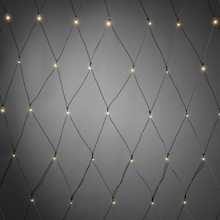 Konstsmide udendørs lysnet, batteri, 80 varm hvide lys, 160 x 80 cm