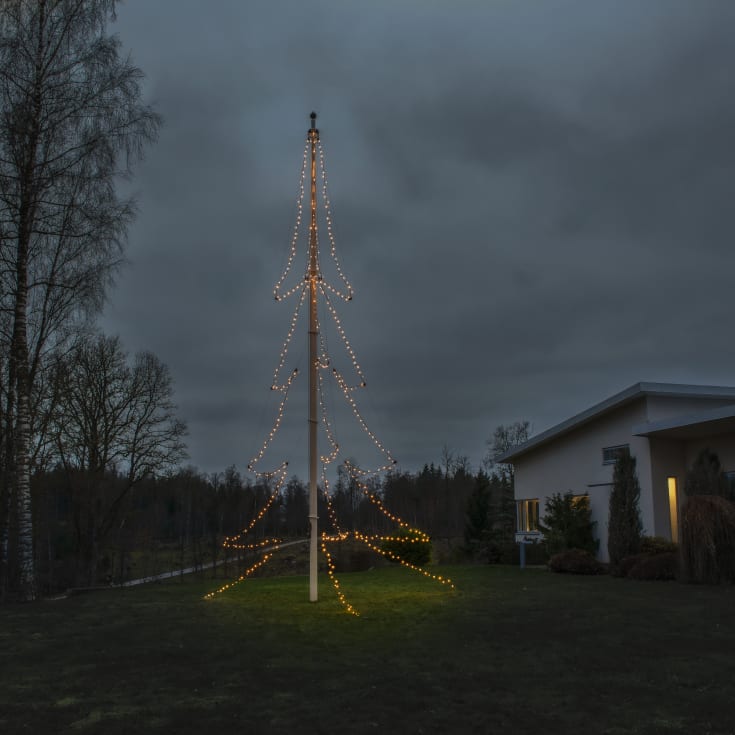 2 stk Konstsmide lyskæde til flagstang, 408 ravfarvede lys, 9 meter
