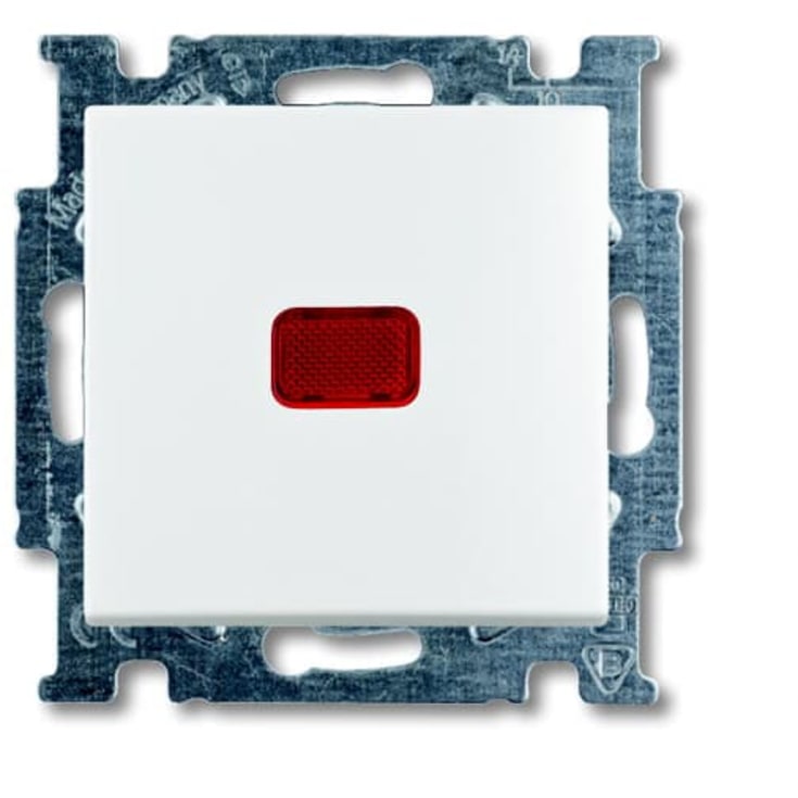 10 stk Basic55 Afbryder Korrespondance med rød LED blank hvid