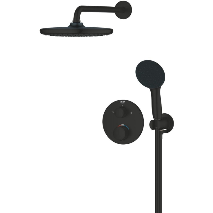 Grohe Precision Thermostat 250 brusesæt, vandbesparende,  mat sort