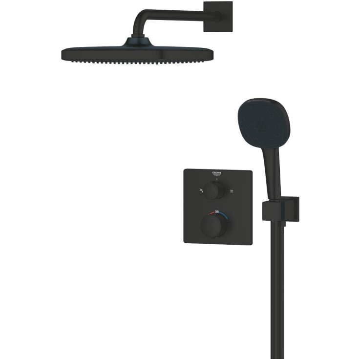 Grohe Precision Thermostat 250 brusesæt, vandbesparende,  mat sort