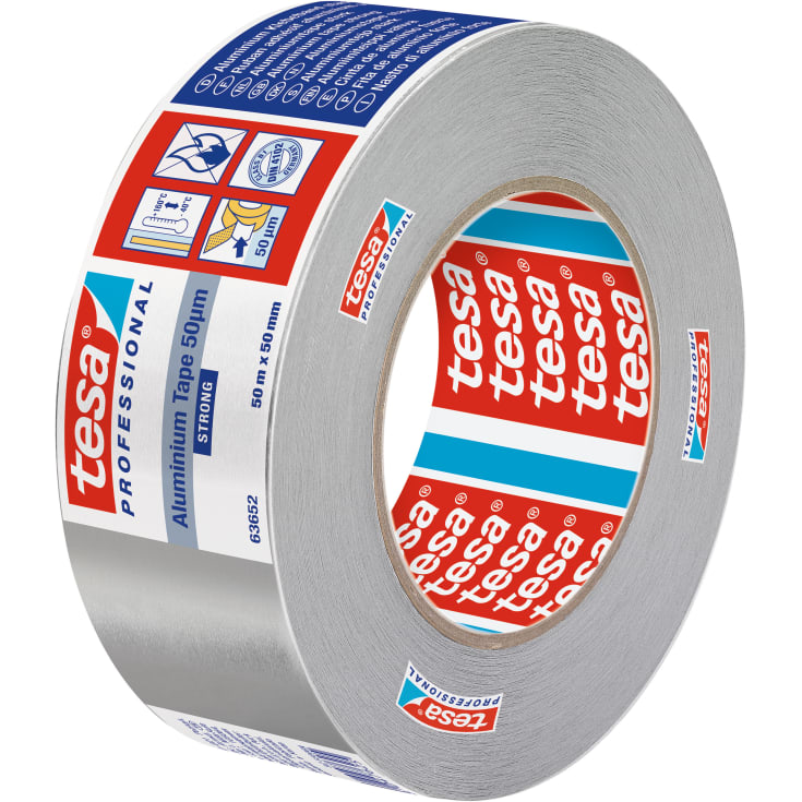 tesa aluminiumtejp 63652 stark 50my, -40°/+160°, 50 mm x 50 m
