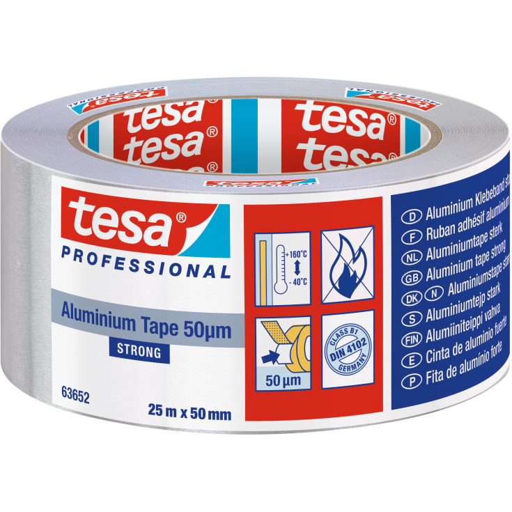 Tesa 63652 aluminiumstape, 50 mm, 25 meter