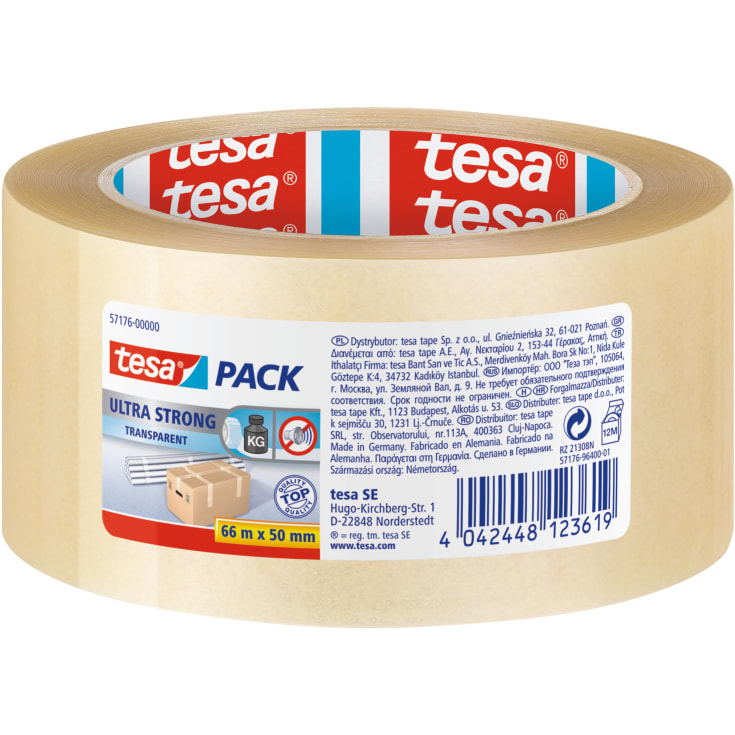 Tesa förpackningstejp, klar, stark, 50 mm, 66 meter