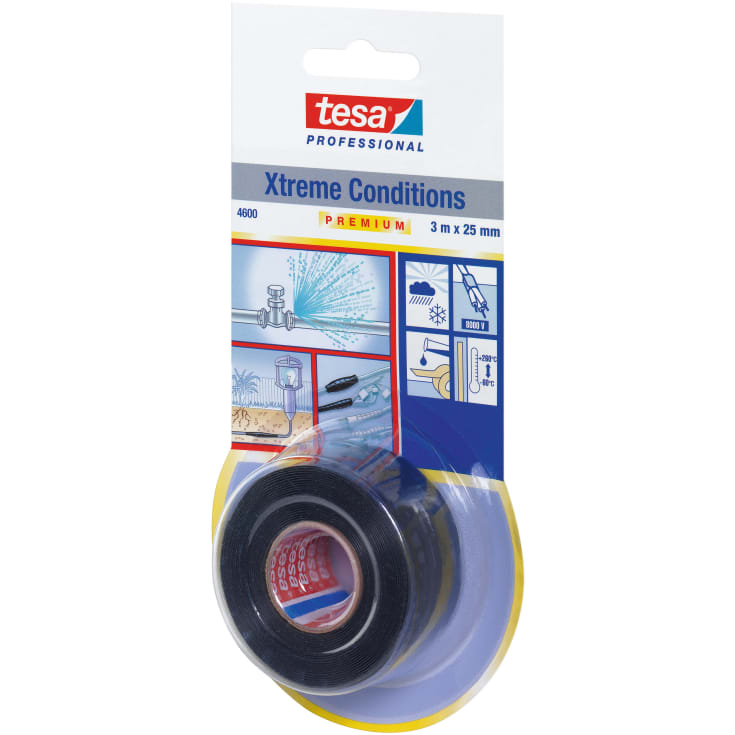 Tesa selvvulkaniserende tape, sort, 25 mm, 3 meter