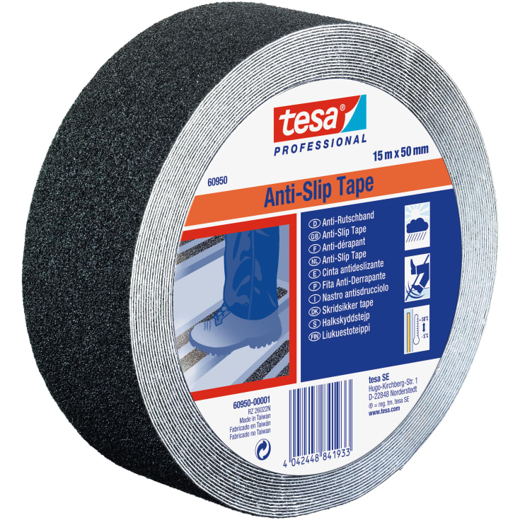 Tesa sklisikker tape, svart, 50 mm, 15 meter