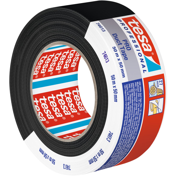 Tesa Pro 74613 lærredstape, sort, 50 mm, 50 meter
