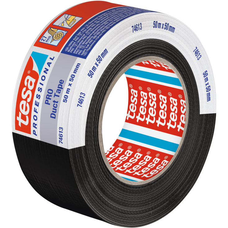Tesa Pro 74613 lærredstape, sort, 50 mm, 50 meter