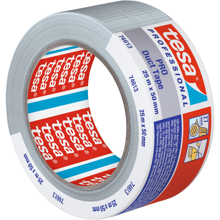 Tesa Pro 74613 Lerretstape, grå, 50 mm, 25 meter