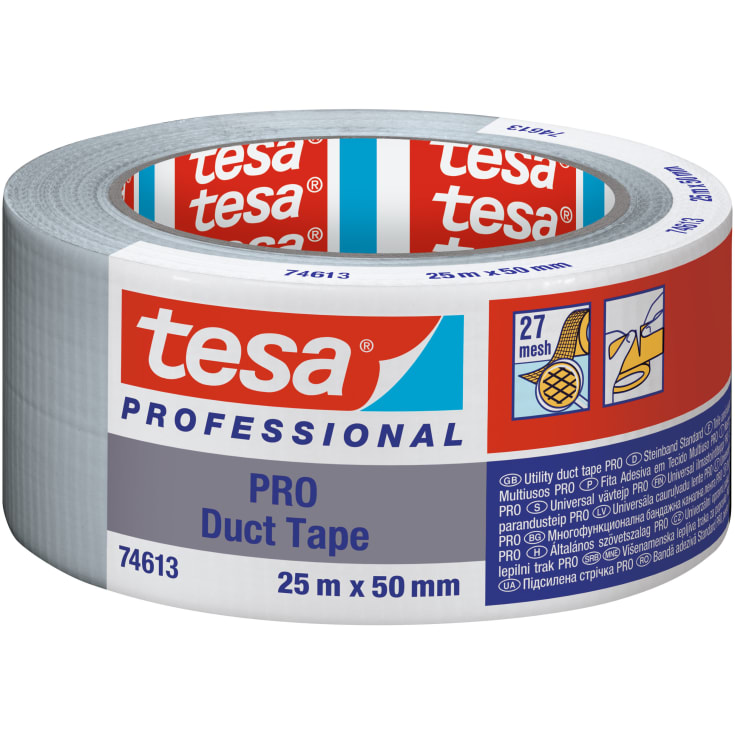 Tesa Pro 74613 Lerretstape, grå, 50 mm, 25 meter