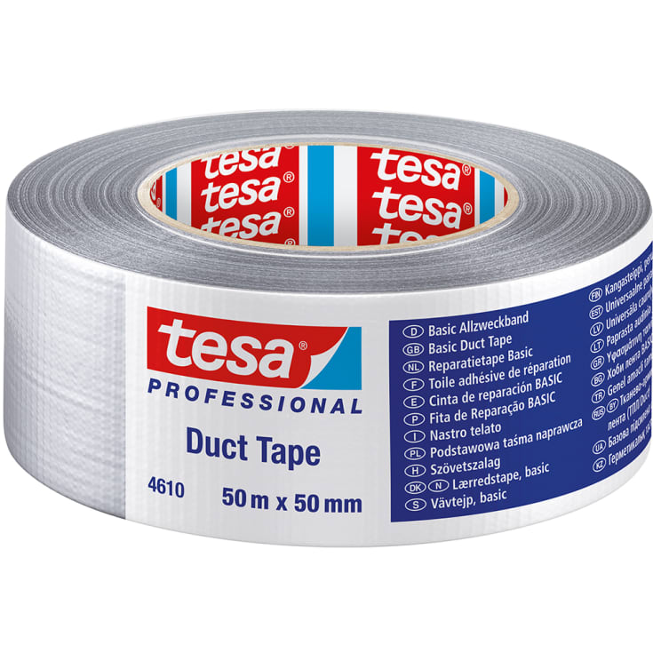 Tesa 4610 lærredstape, grå, 50 mm, 50 meter