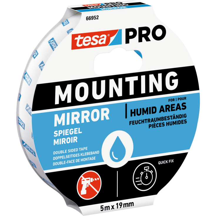 Tesa speilmonteringstape 19 mm, 1,5 meter