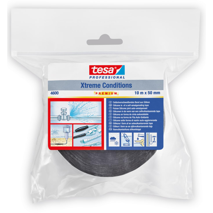 Tesa selvvulkaniserende tape, sort, 19 mm, 10 meter