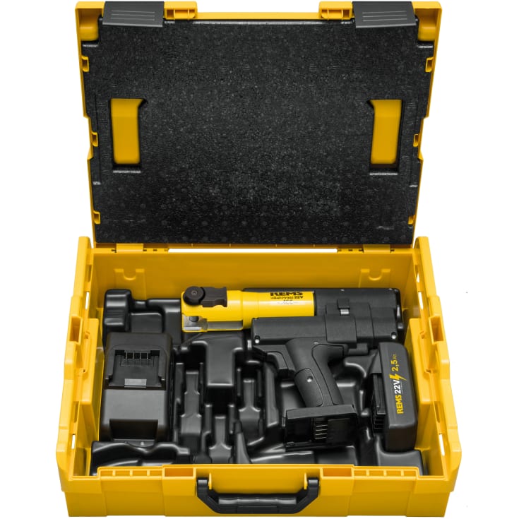 REMS pressemaskin minipress 22V ACC, L-Boxx, 1 x 21,6V/2,5Ah