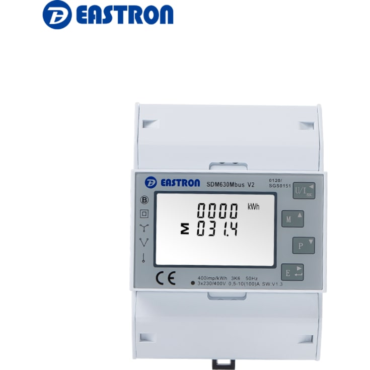 KWH måler 3 fase, direkte måling 100A SDM630-Modbus MID