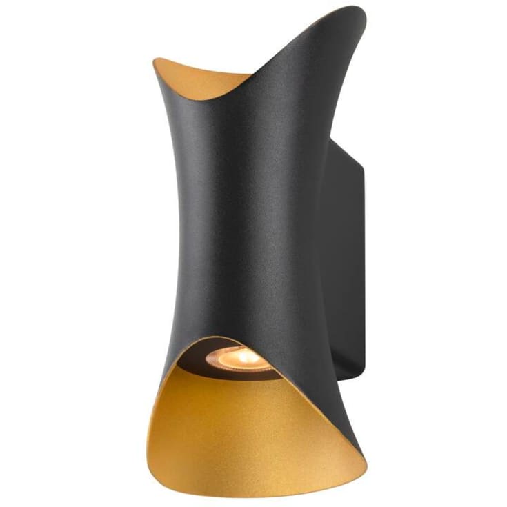 SLV Modela vägglampa utomhus, svart/guld