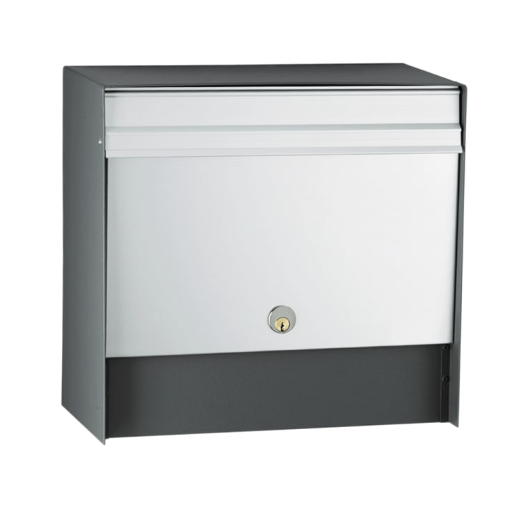 MEFA postkasse opus 600 m/alu-front, grå, 363 x 378 x 205 mm