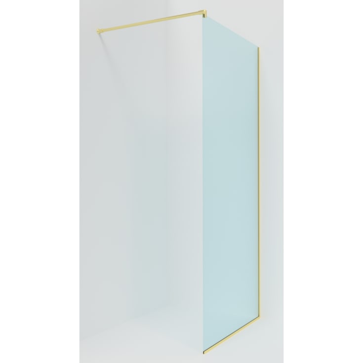 Brasta Dija duschvägg, 90 cm, klart glas, guld profil